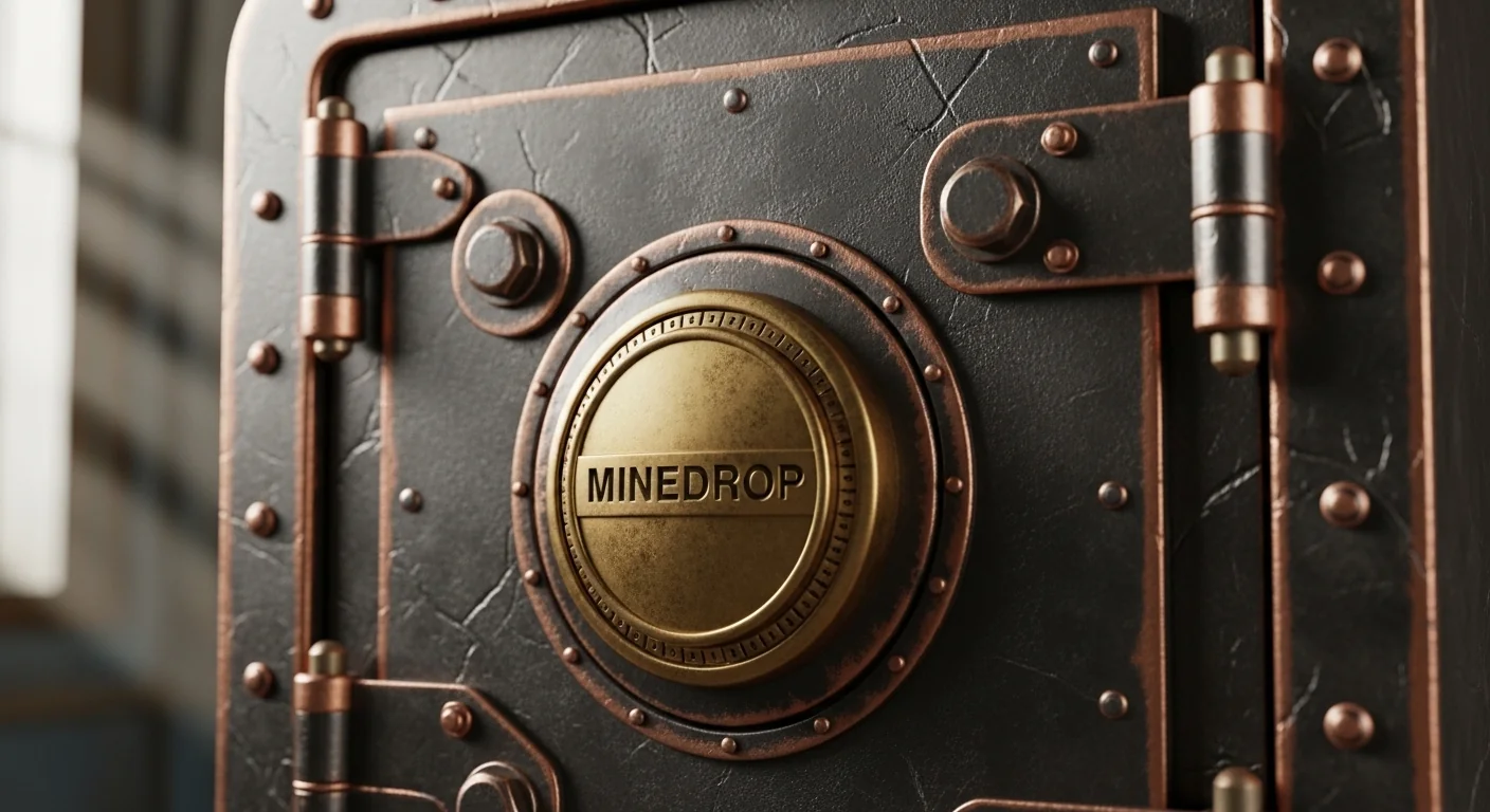MineDrop game showing reels and mining grid